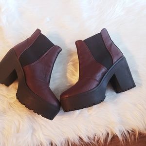 Burgundy RiverIsland Platform Booties